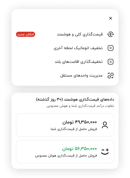قیمت‌گذاری هوشمند - تنظیمات