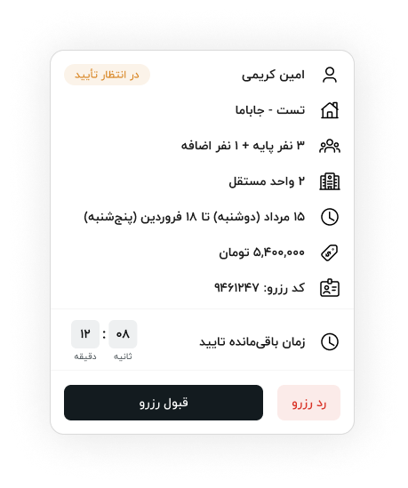 مدیریت رزروها - عکس ۱