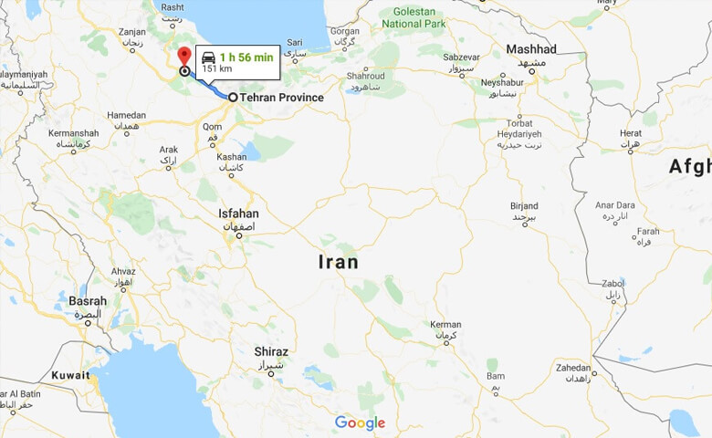 بهترین مسیر تهران به قزوین