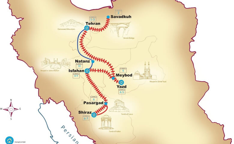مسیر دسترسی به پاسارگاد شیراز