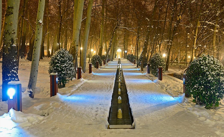 باغ ایرانی تهران در زمستان